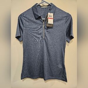 Callaway Opti-Dri Navy Heather 1/4 Zip Golf Polo XS Moisture Wicking NWT